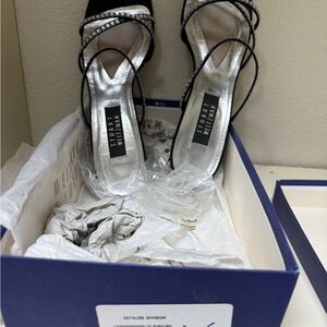 Stuart Weitzman Black and Silver Heels